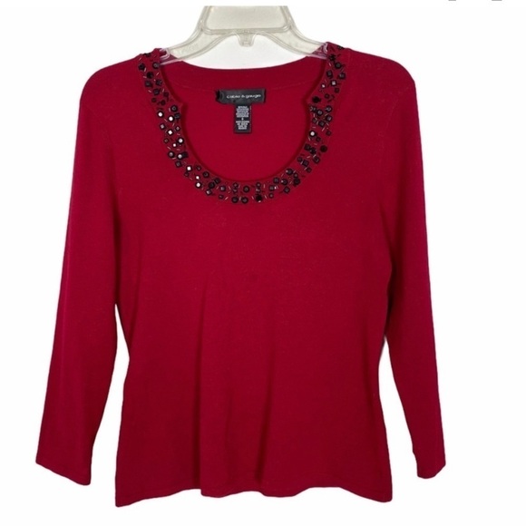 Cable Gauge Embellished Red Size S - Picture 7 of 7